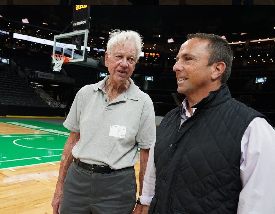 Peter with a guest courtside